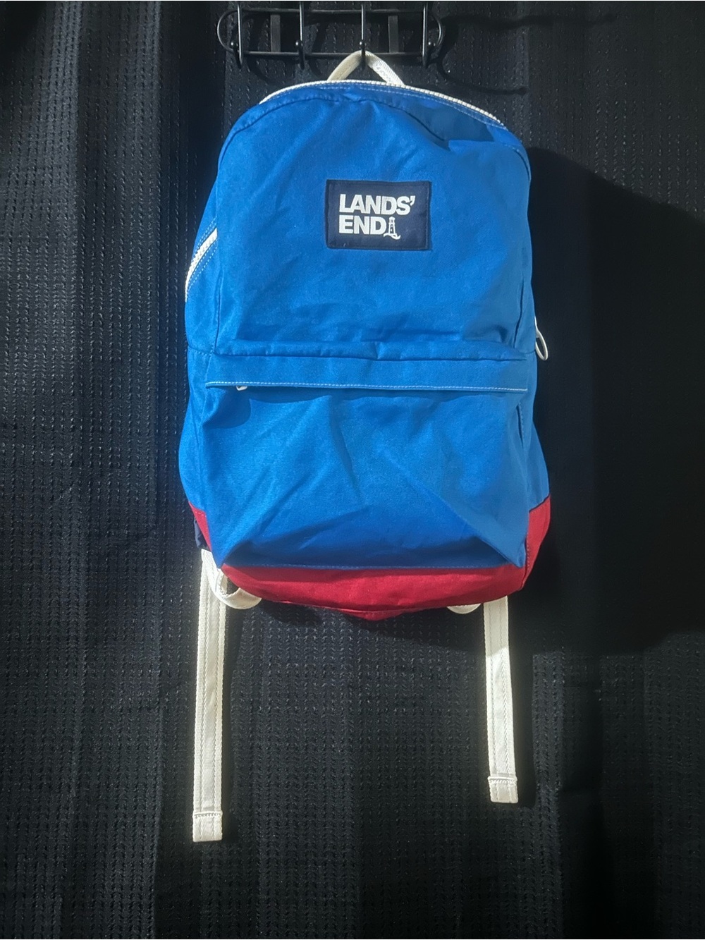 Vintage Lands' End Blue and Red Everyday Backpack